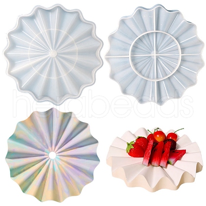 DIY Wavy Draining Tray Silicone Molds DIY-E055-39-1