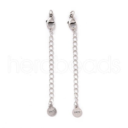 925 Sterling Silver Chain Extenders STER-D036-34AS-1