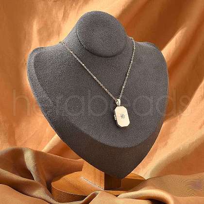 Clear Cubic Zirconia Locket Necklaces NJEW-A036-01B-1