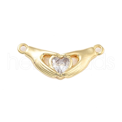 Rack Plating Brass Micro Pave Cubic Zirconia Pendants KK-B097-05G-04-1