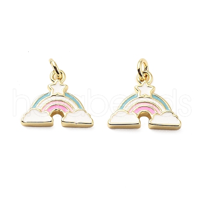 Brass Enamel Charms KK-L237-028G-04-1