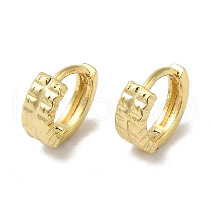 Textured Brass Huggie Hoop Earrings for Women EJEW-C097-06D-G-1