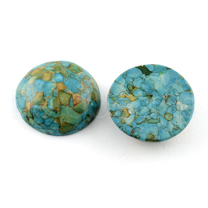 Dome Synthetic Turquoise Cabochons TURQ-R021D-8mm-02-1