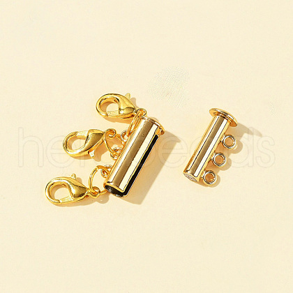3-Strand 6-Hole Alloy Magnetic Slide Lock Clasps PALLOY-YW0001-23-1