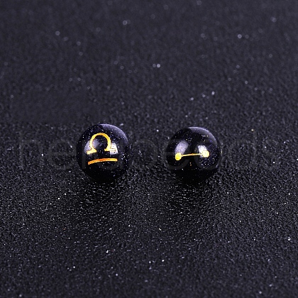 Synthetic Blue Goldstone Carved Constellation Beads PW-WG92554-07-1