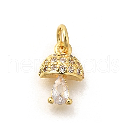Brass Micro Pave Cubic Zirconia Charms KK-M295-21G-1