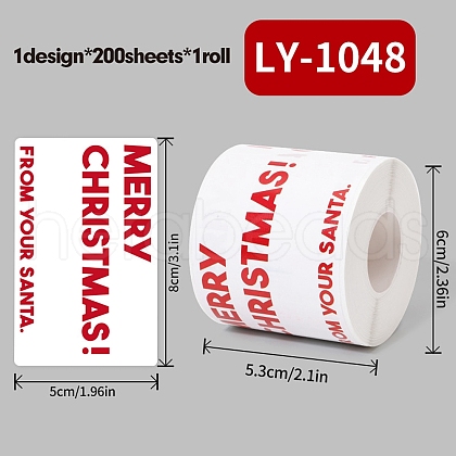 200Pcs Christmas Theme Paper Self-Adhesive Stickers DIY-M070-02E-1