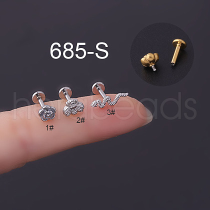 316L Surgical Stainless Steel Threadless Labrets WG8C400-03-1