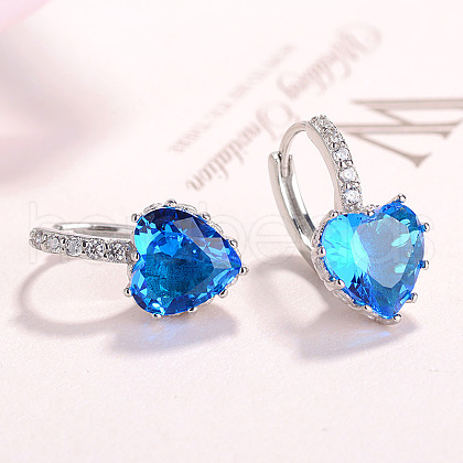 Brass Cubic Zirconia Clip-on Earrings WGDCDFF-08-1