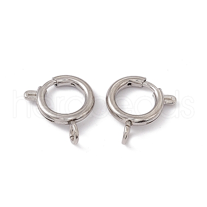 Non-Tarnish 201 Stainless Steel Spring Ring Clasps STAS-J401-LD022-12-1