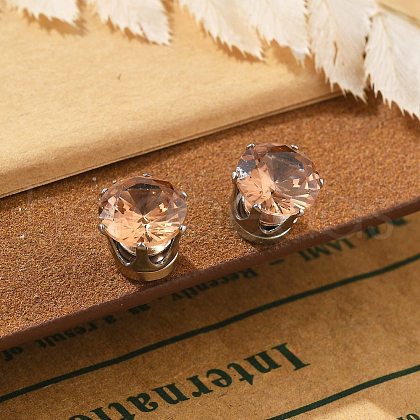 Cubic Zirconia Clip-on Earrings EJEW-L100-01P-04-1