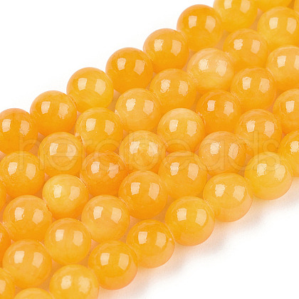 Natural Dyed Yellow Jade Gemstone Bead Strands X-G-R271-4mm-Y08-1