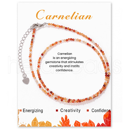 Natural Red Aventurine Beaded Necklaces PW-WG4698C-13-1