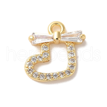 Christmas Theme Brass Micro Pave Cubic Zirconia Charms  KK-P278-02A-G-1