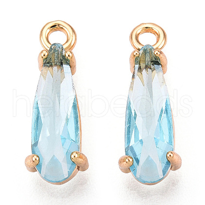Faceted Glass Pendants GLAA-T010-004E-1