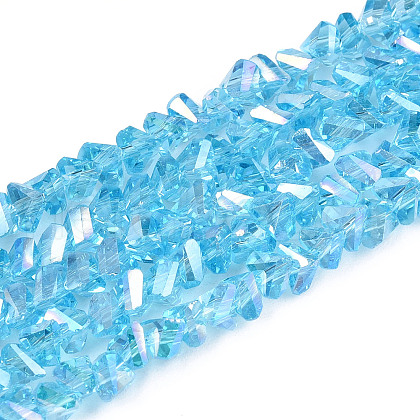 Electroplate Transparent Glass Beads Strands GLAA-N021-4mm-04-1