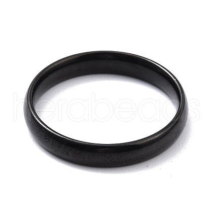 Ion Plating(IP) 304 Stainless Steel Simple Plain Band Finger Ring for Women RJEW-B036-05EB-1