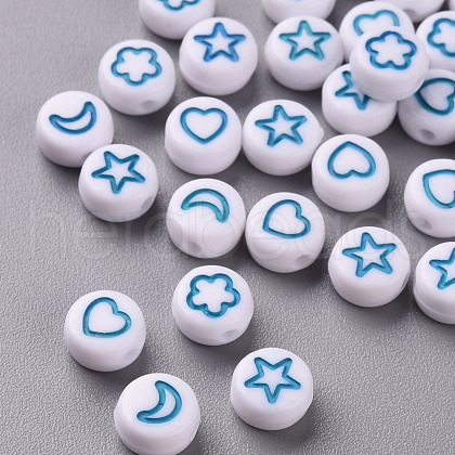 White Opaque Acrylic Beads MACR-N008-41B-1