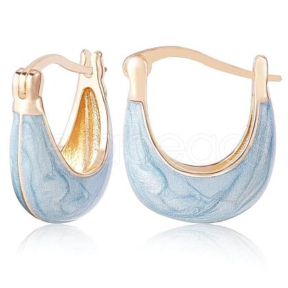 Enamel Arch Hoop Earrings JE1109C-1