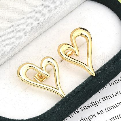 Rack Plating Brass Stud Earrings for Women EJEW-C125-20G-1