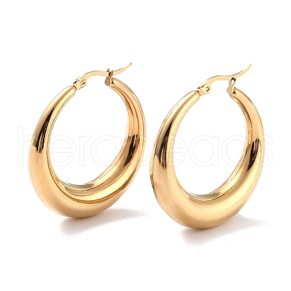 Ion Plating(IP) 304 Stainless Steel Hoop Earrings EJEW-O096-45G-01-1