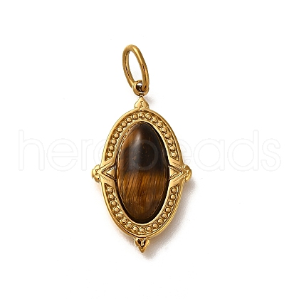 Natural Tiger Eye Pendants STAS-A104-08G-03-1