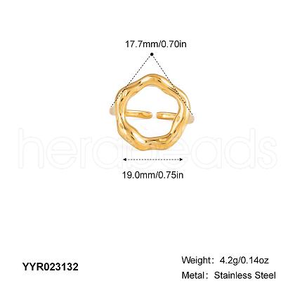 Stainless Steel Irregular Ring Cuff Rings for Women OL0643-3-1
