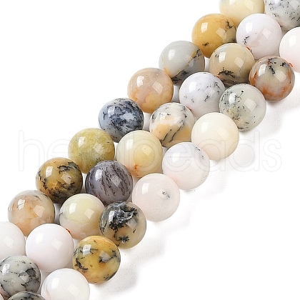 Natural White African Opal Beads Strands G-E472-02-8mmC-1