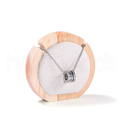 Round Wood Covered with Velvet One Necklace Display Stands PAAG-PW0008-005A-03-1