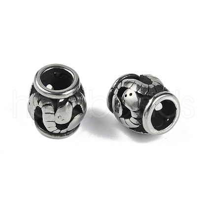 304 Stainless Steel European Beads STAS-C108-09B-AS-1
