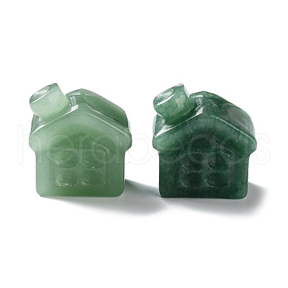 Natural Green Aventurine Carved Healing House Figurines DJEW-P015-01C-1