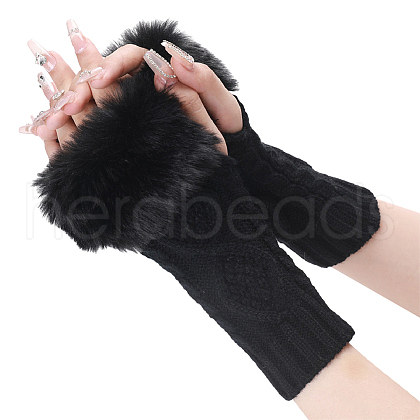Polyacrylonitrile Fiber Yarn Knitting Fingerless Gloves COHT-PW0001-15C-1