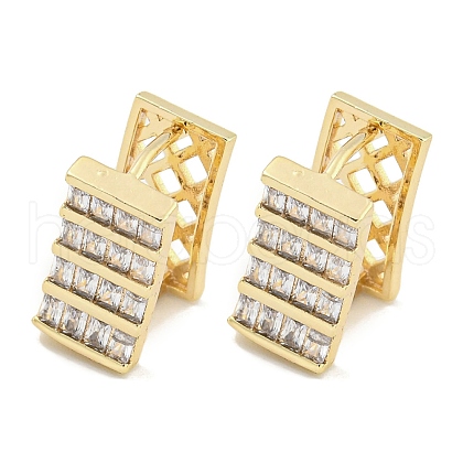 Brass Micro Pave Clear Cubic Zirconia Hoop Earrings for Women EJEW-S228-02G-1