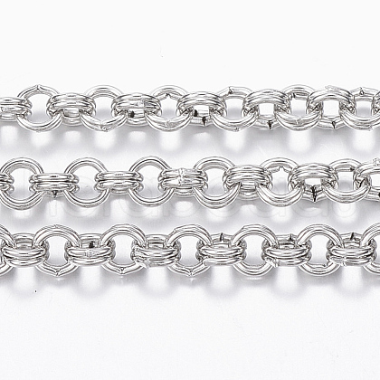 Tarnish Resistant 304 Stainless Steel Double Seperated Round Rolo Chains STAS-H014-01-10M-1