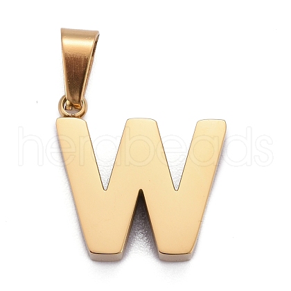 Ion Plating(IP) 304 Stainless Steel Letter Pendants STAS-H127-W-G-1