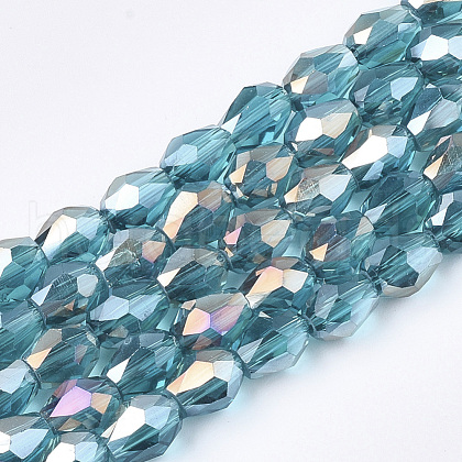 Electroplate Glass Beads Strands EGLA-T013-05C-1