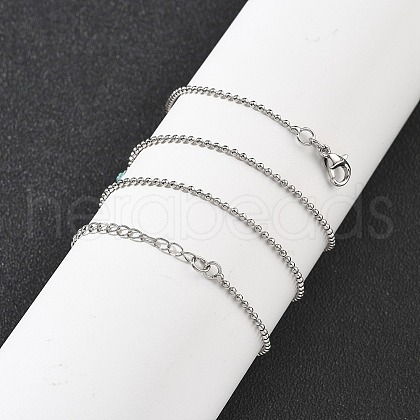 Brass Ball Chains Necklaces for Women NJEW-D302-21P-1