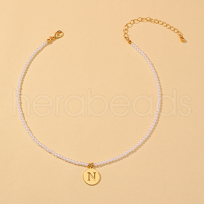Round Plastic Pearl Beaded Necklaces FS-WG7BB5B-14-1