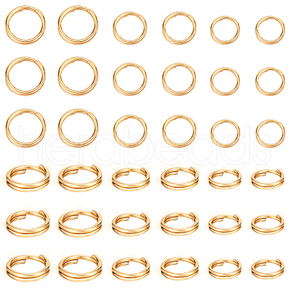 Beebeecraft 300Pcs 3 Styles 304 Stainless Steel Split Rings STAS-BBC0002-89-1