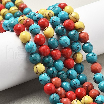 Synthetic Turquoise Beads Strands G-L620-A02-10mm-1