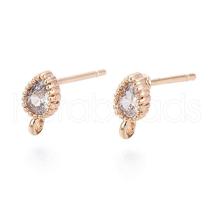 Brass Stud Earring Findings KK-Q750-032G-1