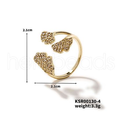 Cute and Fashionable Leaf Brass Finger Rings FK7624-3-1