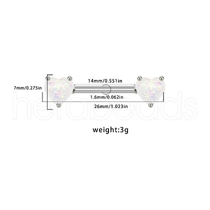 316L Surgical Stainless Steel Nipple Barbells WG3FCD0-04-1