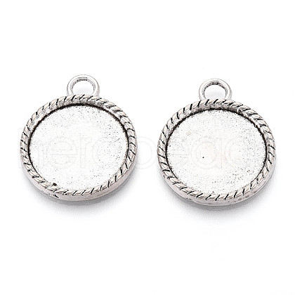 Tibetan Style Alloy Pendant Cabochon Settings PALLOY-N178-10AS-1