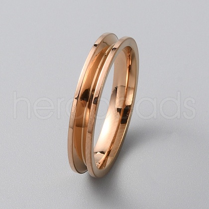 Titanium Steel Grooved Finger Ring Settings RJEW-WH0012-11E-1