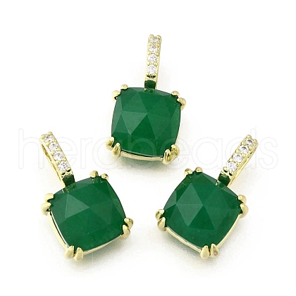 Natural Black Jade Faceted Pendants KK-U072-35G-02-1