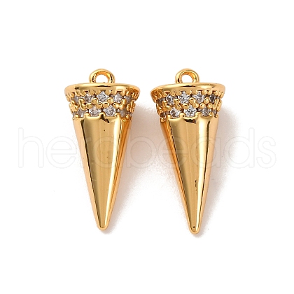 Brass Micro Pave Cubic Zirconia Pendants KK-K382-56G-1
