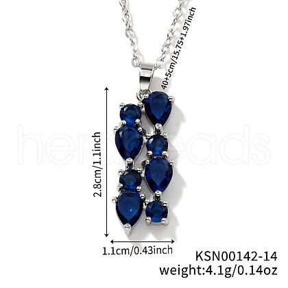 Brass Cubic Zirconia Long Tassel Pendant Necklaces for Fashionable Statement Style DV3387-14-1