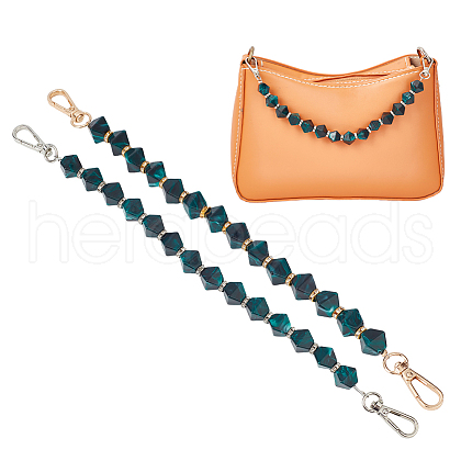 WADORN 2Pcs 2 Colors Resin Faceted Beaded Bag Handles FIND-WR0008-13-1
