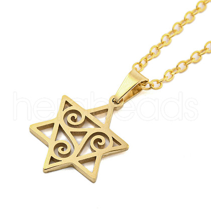 201 Stainless Steel Pendant Necklaces NJEW-H030-07G-1